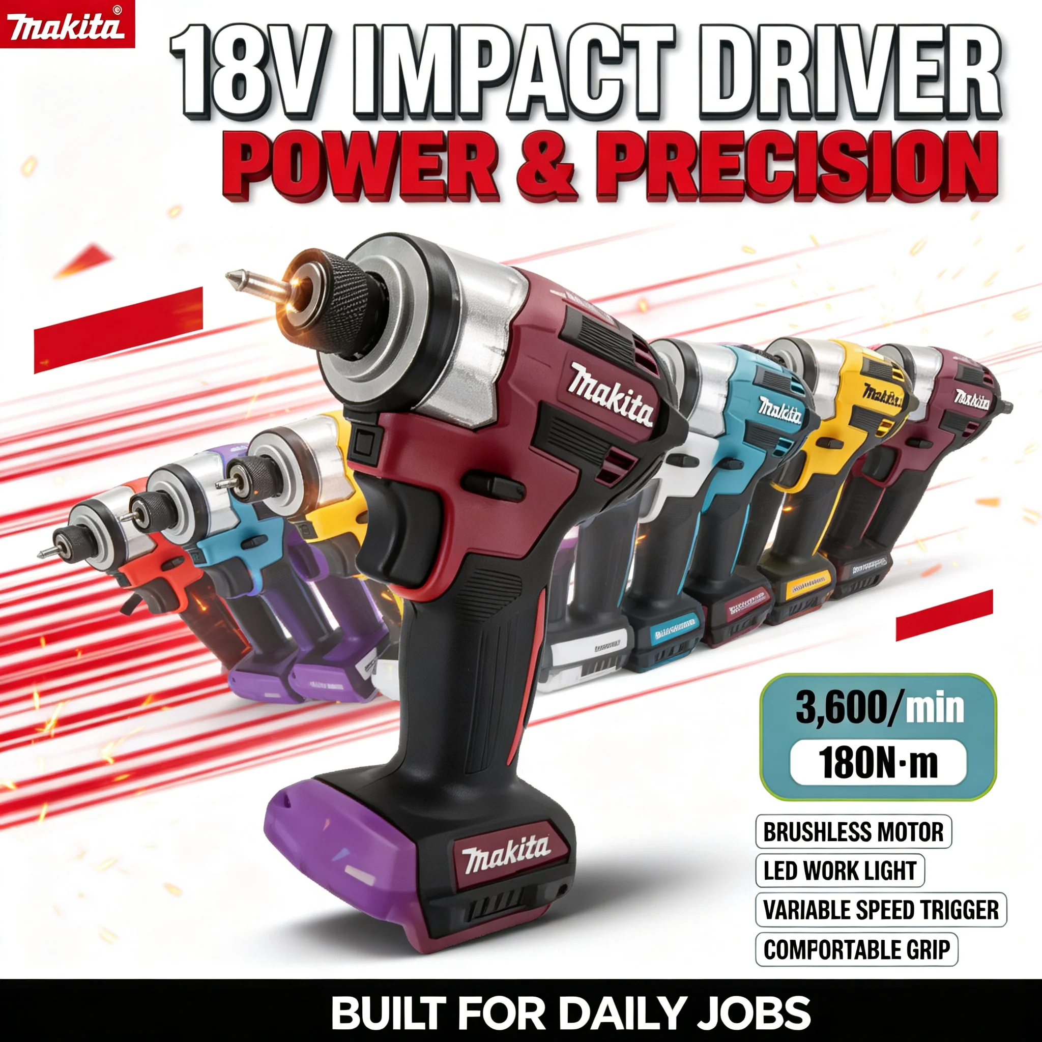 Woodworking Power Tools - 18V 마키타 DTD173 브러시리스 무선 임팩트