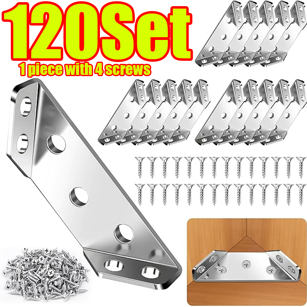 Woodworking Shop - 1-120세트 가구 코너 커넥터 스테인레스 스틸
