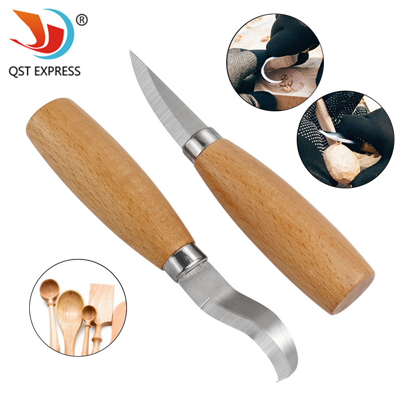 Woodworking Shop - 스테인리스 철 조각 칼 너도밤나무 손잡이