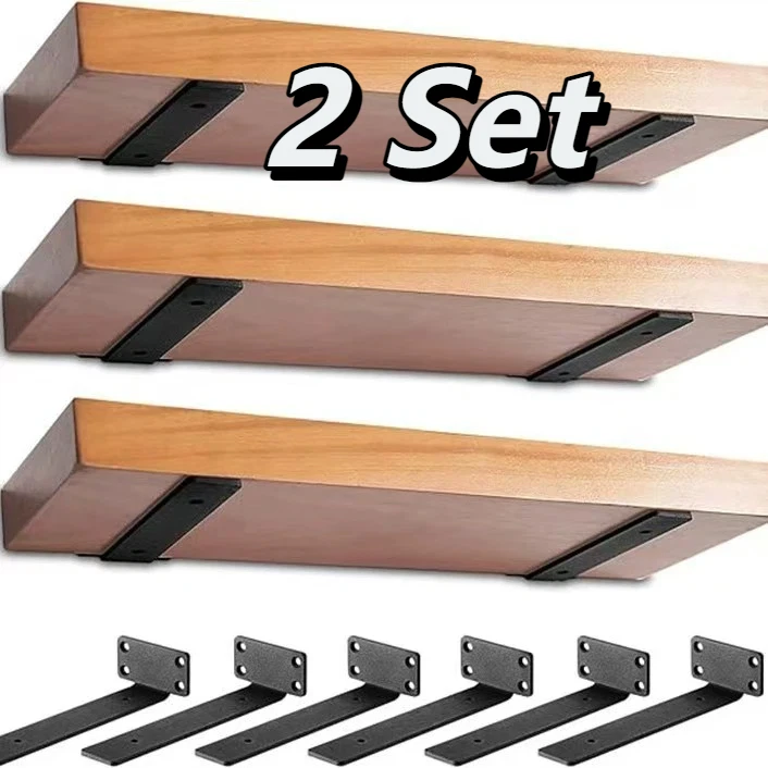 Woodworking Ebook - 2세트의 헤비 듀티 플로팅 선반 브래킷(확장