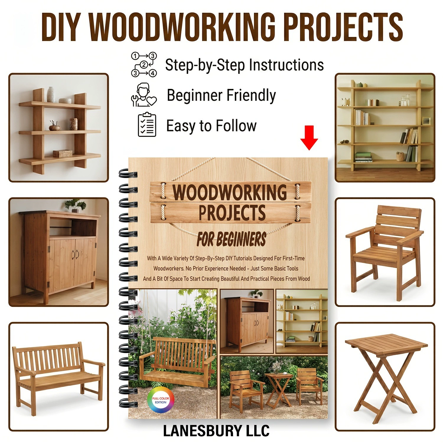 초보자를 위한 목공 프로젝트 책, 간단하고 실용적인 프 - Woodworking Ebook 리뷰 및 가격