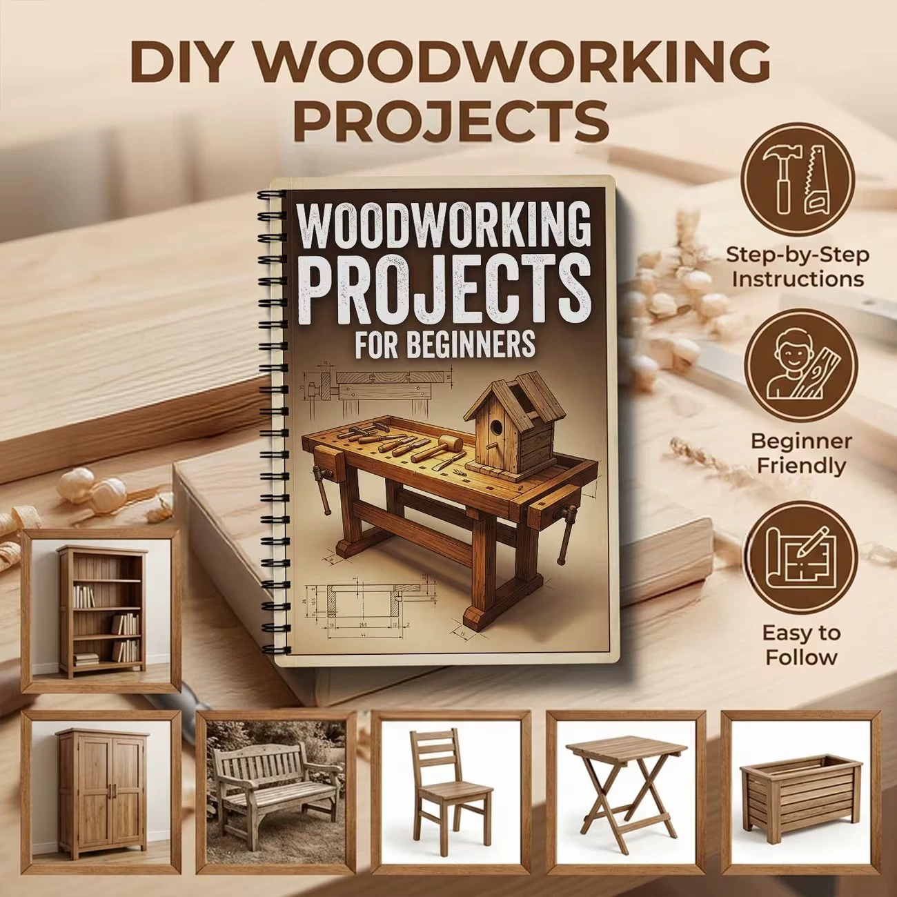 초보자를 위한 목공 프로젝트 책, 간단하고 실용적인 프 - Woodworking Ebook 리뷰 및 가격