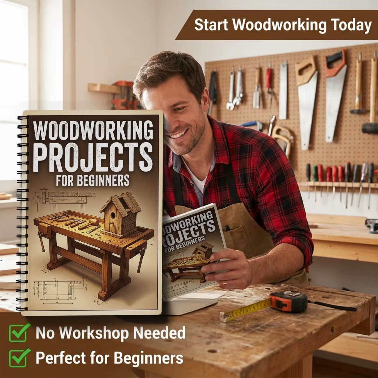 초보자를 위한 목공 프로젝트 책, 간단하고 실용적인 프 - Woodworking Ebook 리뷰 및 가격